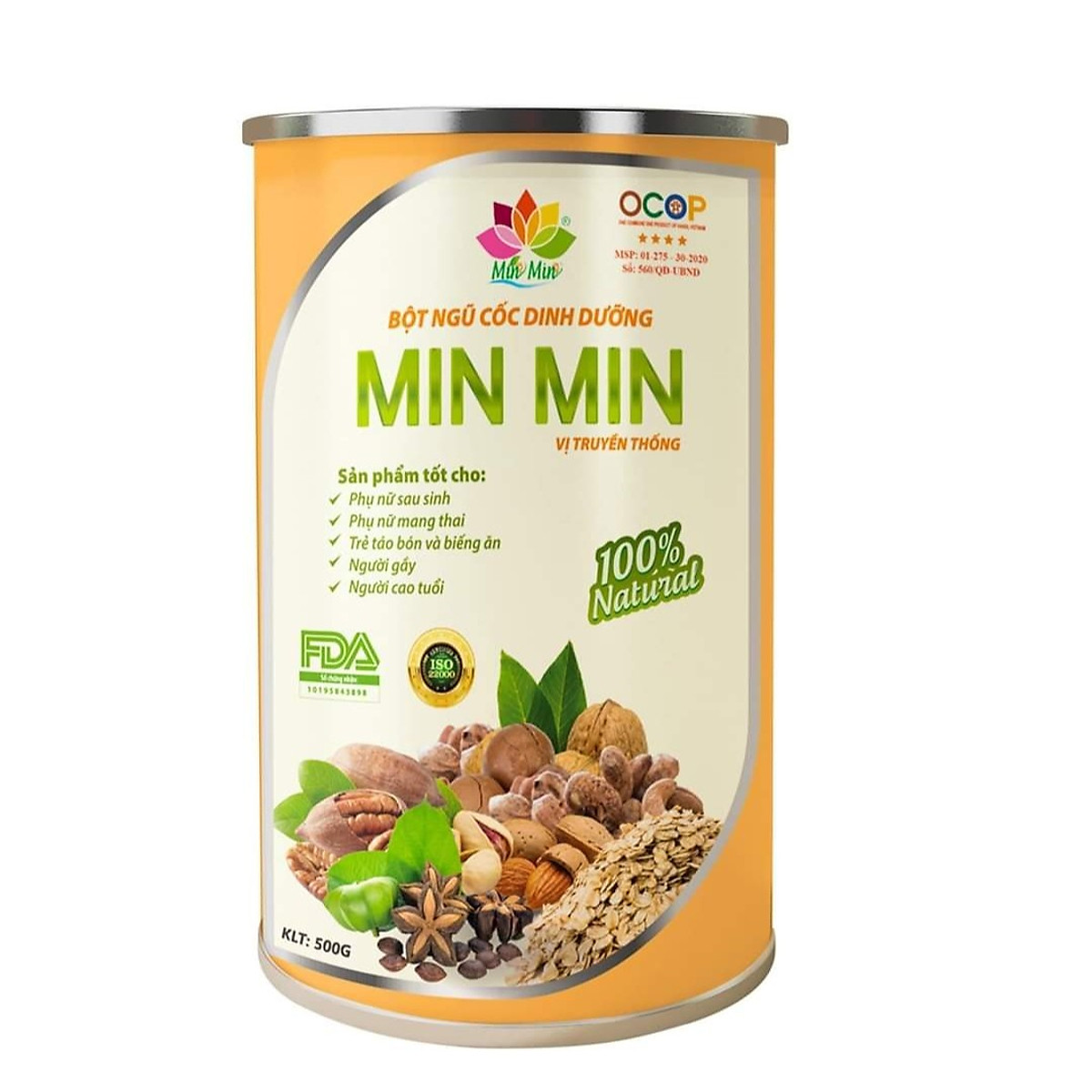 Ngũ Cốc Min Min Dinh Dưỡng Bầu _ Ngũ Cốc Lợi Sữa Min Min (2 hộp 1kg) DATE LUÔN MỚI
