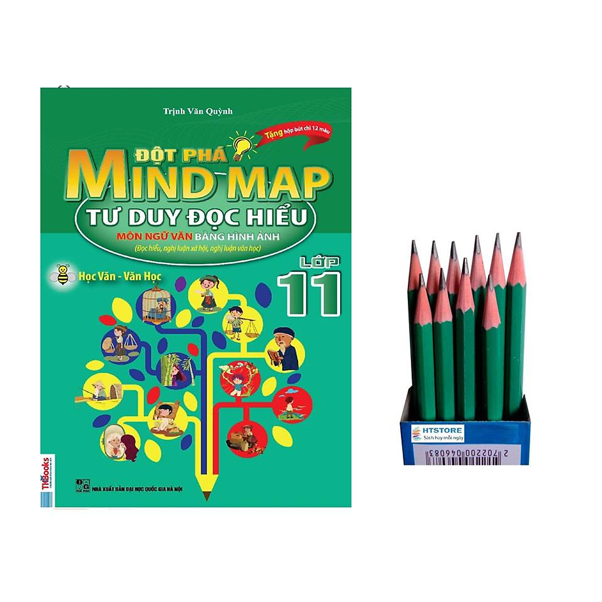 Ngữ Văn 11: Đột phá mind map - tư duy đọc hiểu môn ngữ văn bằng hình ảnh lớp 11 ( tặng kèm 12 cái bút chì)