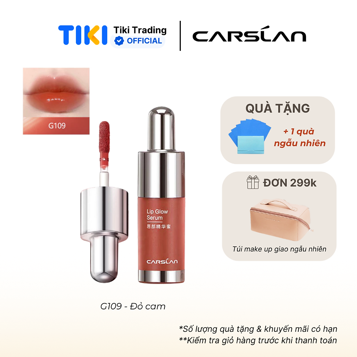 Son dưỡng môi Carslan dạng tint dưỡng ẩm giảm thâm môi mờ nếp nhăn môi 4.5g