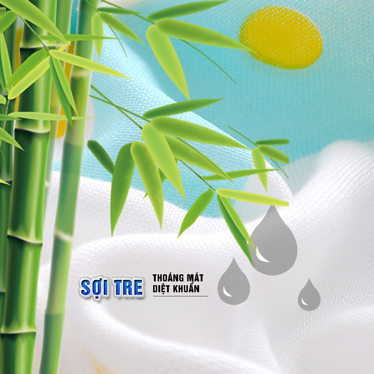 Chăn (mền) đũi cho bé từ sơ sinh đến tiểu học chất liệu sợi tre thiên nhiên và sợi Cotton, loại siêu mềm mịn, KT: 110x110cm, Bamboo Home - hàng chính hãng BBH05