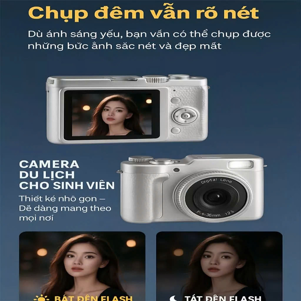 Máy Chụp Ảnh Mini Kèm Thẻ 512G T Retro Kỹ Thuật Số CCD 4K Cho Học Sinh ...