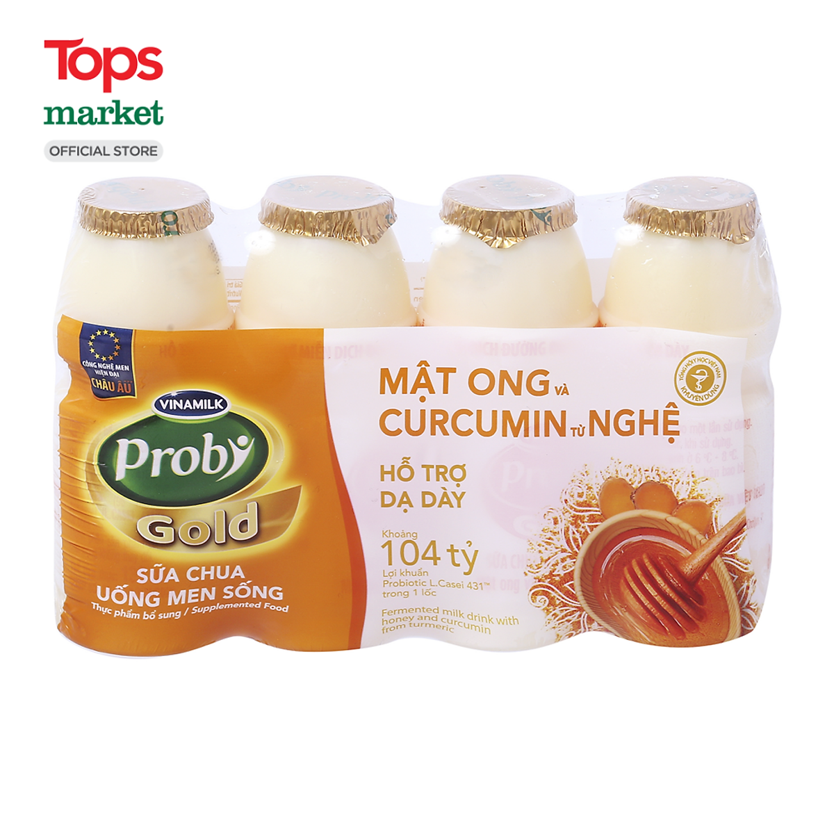 Sữa Chua Uống Men Sống Probi Gold Mật Ong Nghệ 4*130ML - Sữa chua ...