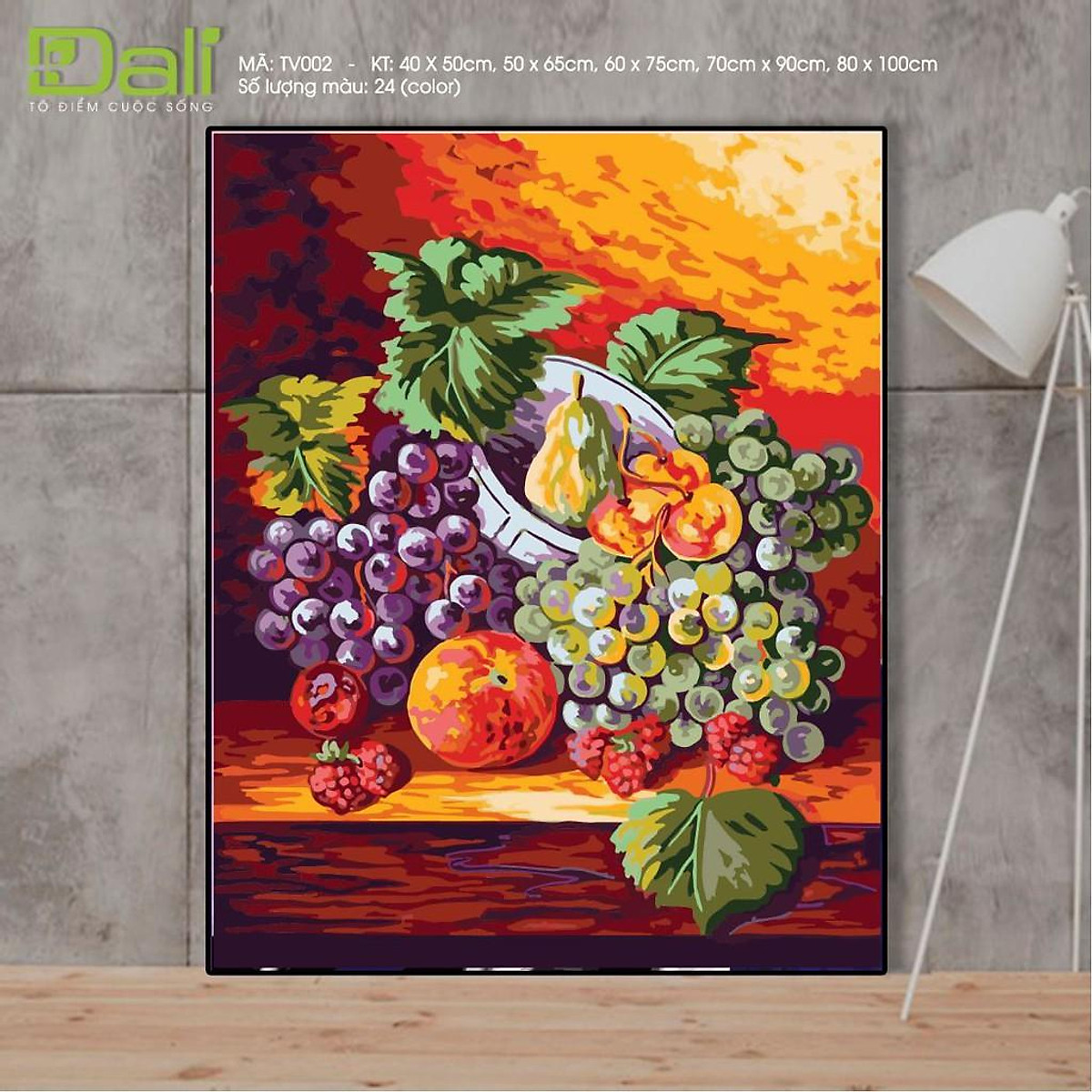 Tranh treo tường tự tô màu số hóa DALI Tranh Tĩnh vật TV002 Tranh Treo Tường Tự Tô Màu Số Hóa Dali Tranh Tĩnh Vật Tv002