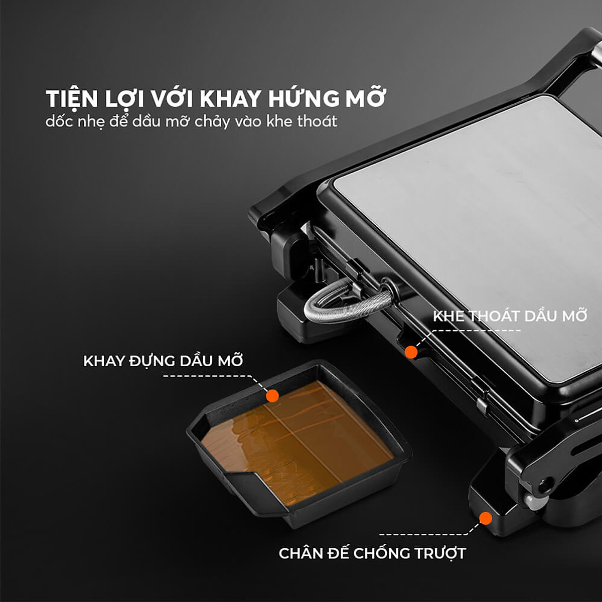 Vỉ nướng điện gấp gọn Elmich EGE-8579 - Hàng Chính Hãng
