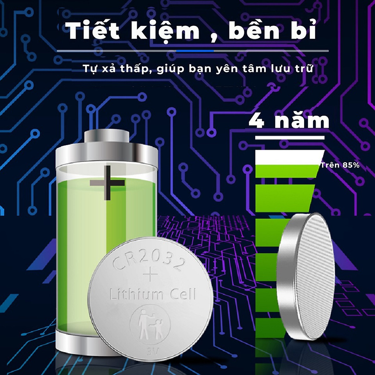 Pin nút Beston CR2032 CR2016 CR2025 CR1632 CR2450 - Vỉ 5 viên Pin 3V dùng cho điều khiển ô tô smarkey cmos