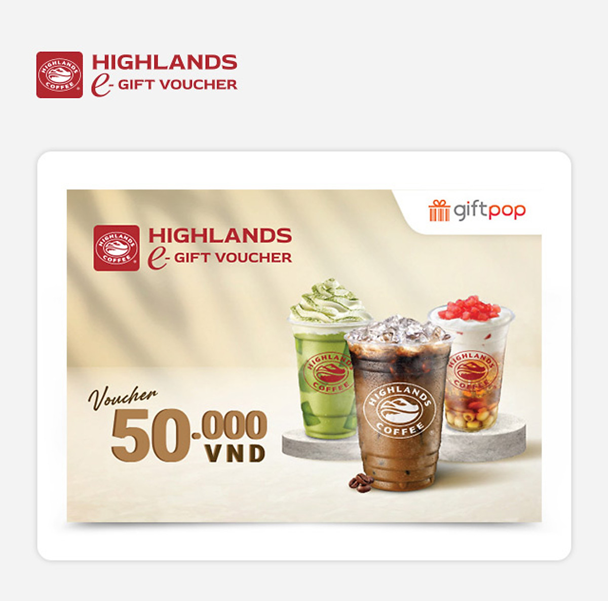 Mua Giftpop Evoucher Highlands Coffee 50K tại GIFTPOP
