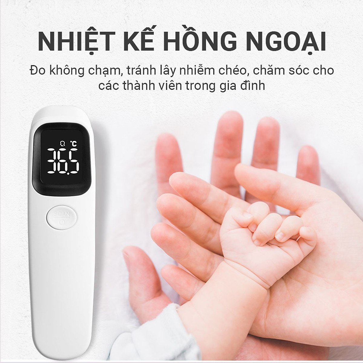 Nhiệt kế điện tử hồng ngoại đo trán Sinocare F1D1 - Thương hiệu Đức