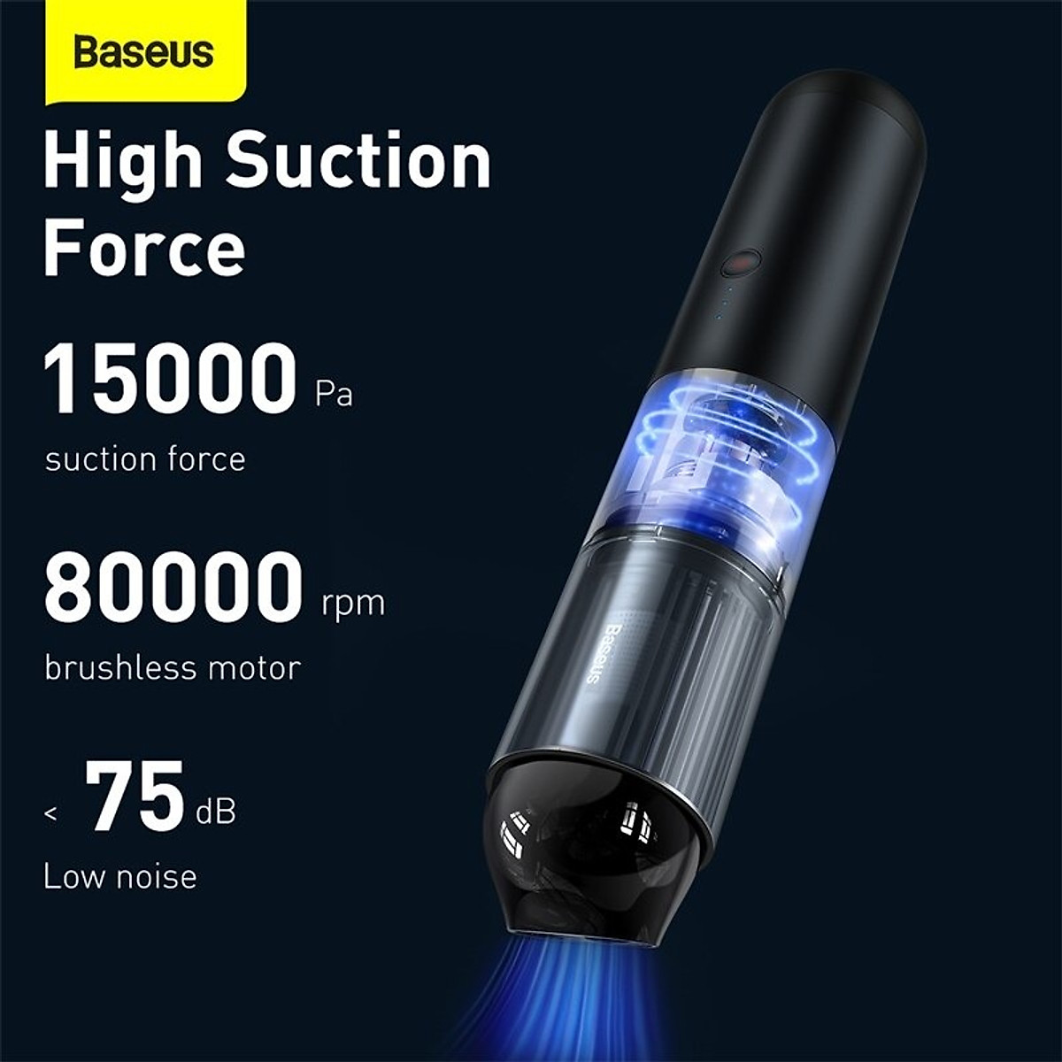 Máy hút bụi pin sạc cầm tay Baseus A3 Car Vacuum Cleaner (15000pa, 135W, Vacuum Portable Cleaner) - Hàng Chính Hãng