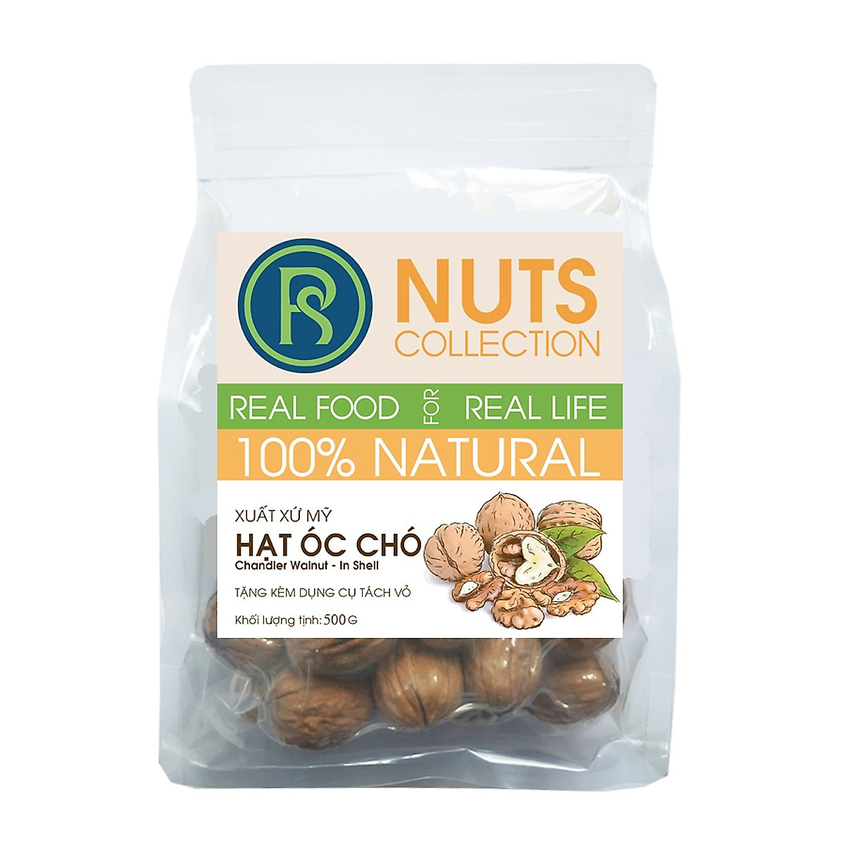 500G Hạt Óc Chó Vàng Real Food