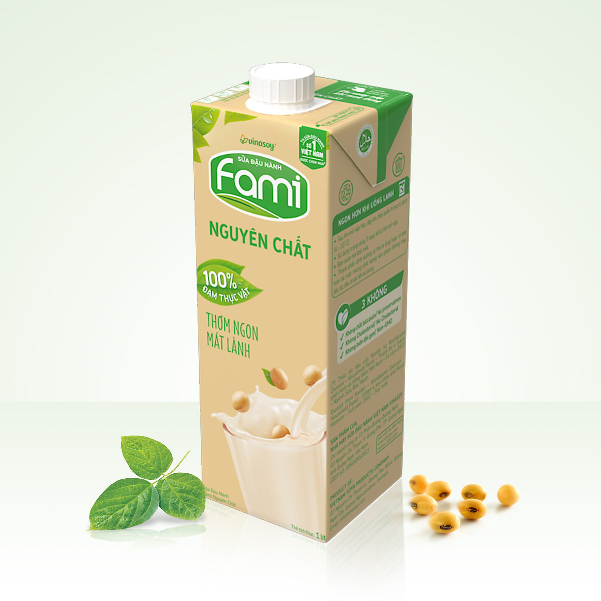 Thùng 10 Hộp Sữa Đậu Nành Fami Nguyên Chất (1 lít / Hộp)