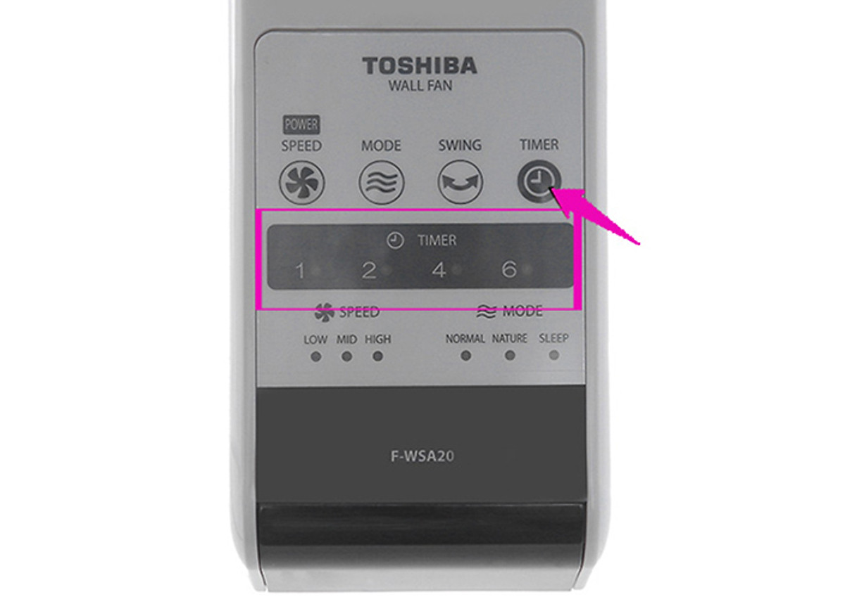 Quạt Treo Tường Toshiba F-WSA20(H)VN (55W) - Xám - Hàng chính hãng