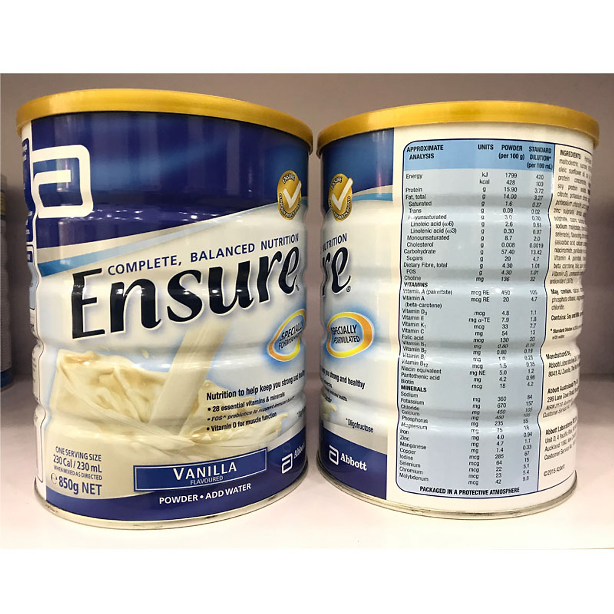 SỮA ENSURE ÚC HỘP 850gr
