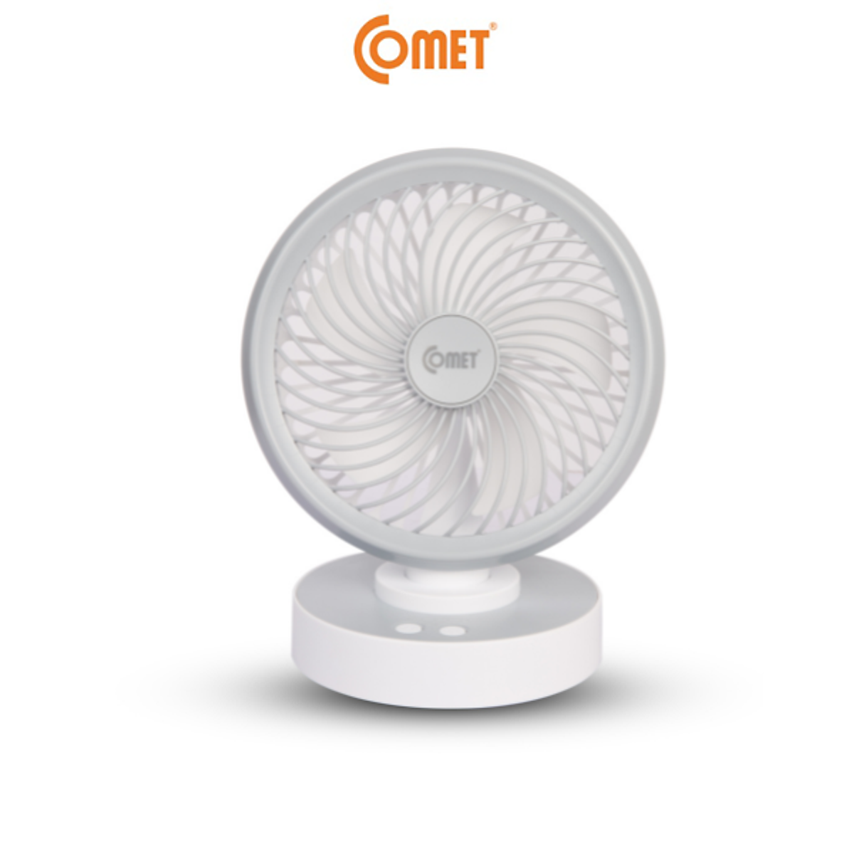 Quạt Sạc Tích Điện Để Bàn Đa Năng COMET CRF1506 7W, 4 Cấp Độ Gió, Xoay 90 Độ, 2 pin rời 18650 Lithium 1500mAh Để Bàn Văn Phòng