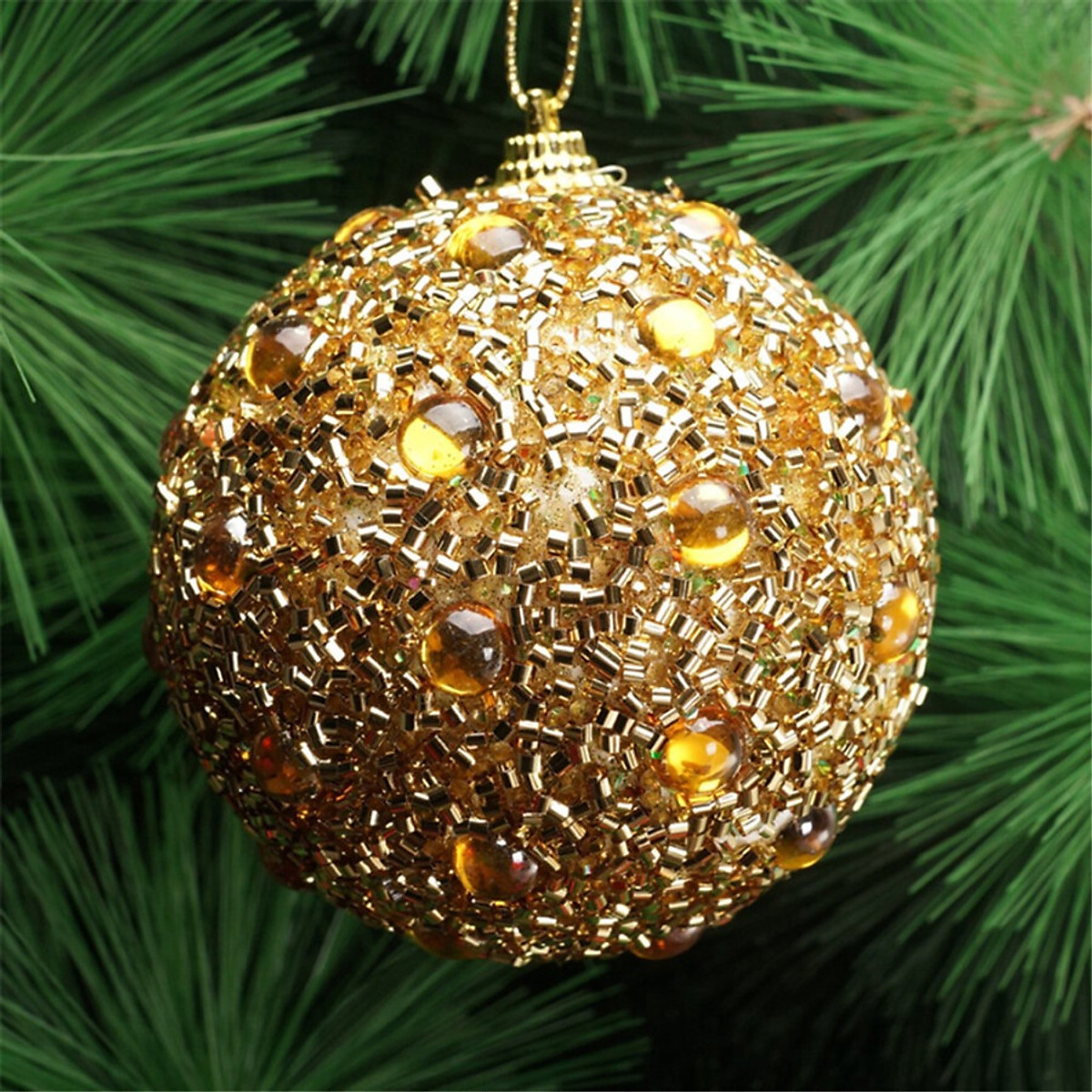 Christmas Rhinestone Glitter Baubles Balls Xmas Tree Ornament Decor 8CM HY 