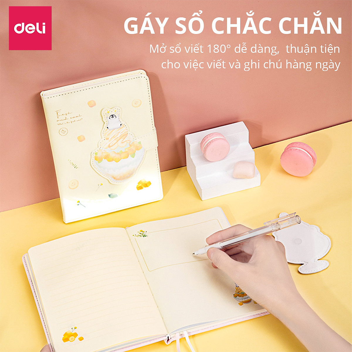 Sổ Tay Ghi Chép Bìa Da Cao Cấp 192 224 Trang 96 112 Tờ 80gsm Deli - Chống Nước Làm Quà Tặng Sang Trọng Phù Hợp Học Sinh Văn Phòng Sổ Kế Hoạch Planner - SZ044 SZ047
