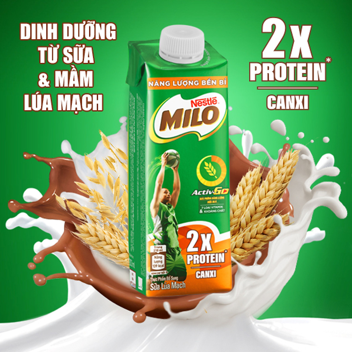 Sữa Lúa Mạch Nestlé MILO Teen Protein Canxi (24 x 210ml)