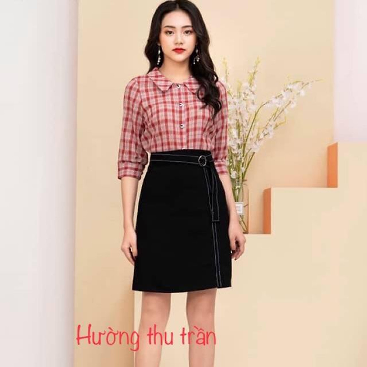 Set bộ áo khoác và chân váy xoè miu miu đẹp trẻ trung năng động SIÊU   lien fashion