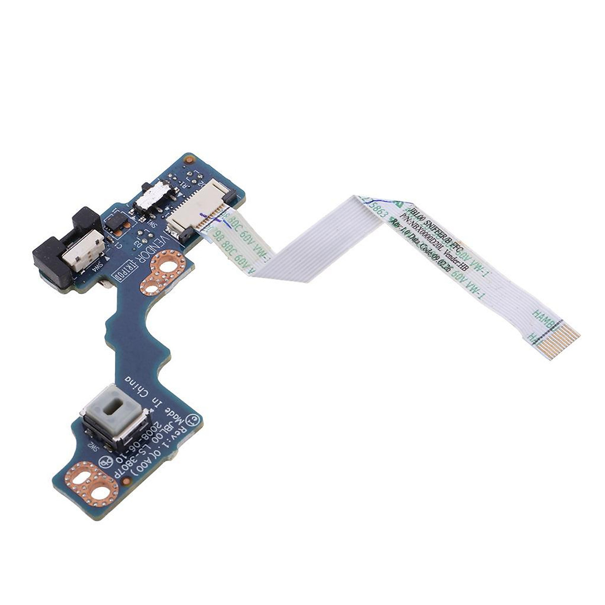 Laptop Power Button Board + Cable for Dell Latitude E6400 LS-3807P Laptop Power Button Board + Cable for Dell Latitude E6400 LS-3807P