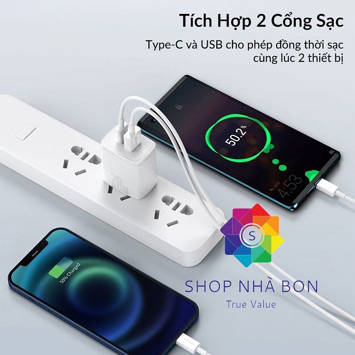 Cốc sạc nhanh Baseus Dual Quick Charger 20W - Hàng chính hãng
