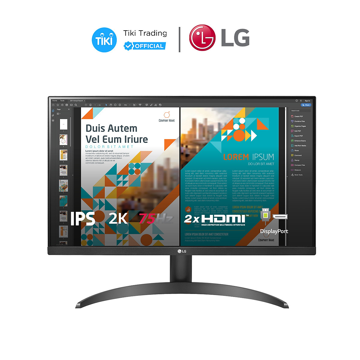 Màn hình LCD LG 24QP500-B 23.8 inch IPS 2K QHD - Hàng Chính Hãng
