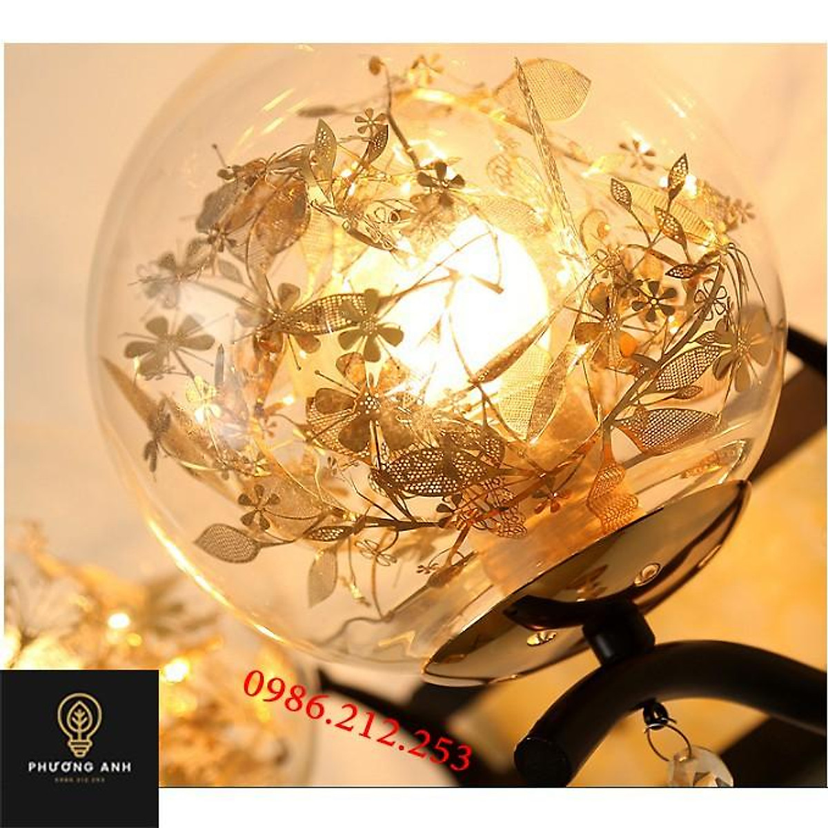 Đèn treo tường bóng tròn LED pha lê trang trí nội thất phòng khách, phòng ngủ Đèn Treo Tường Bóng Tròn Led Pha Lê Trang Trí Nội Thất Phòng Khách, Phòng Ngủ
