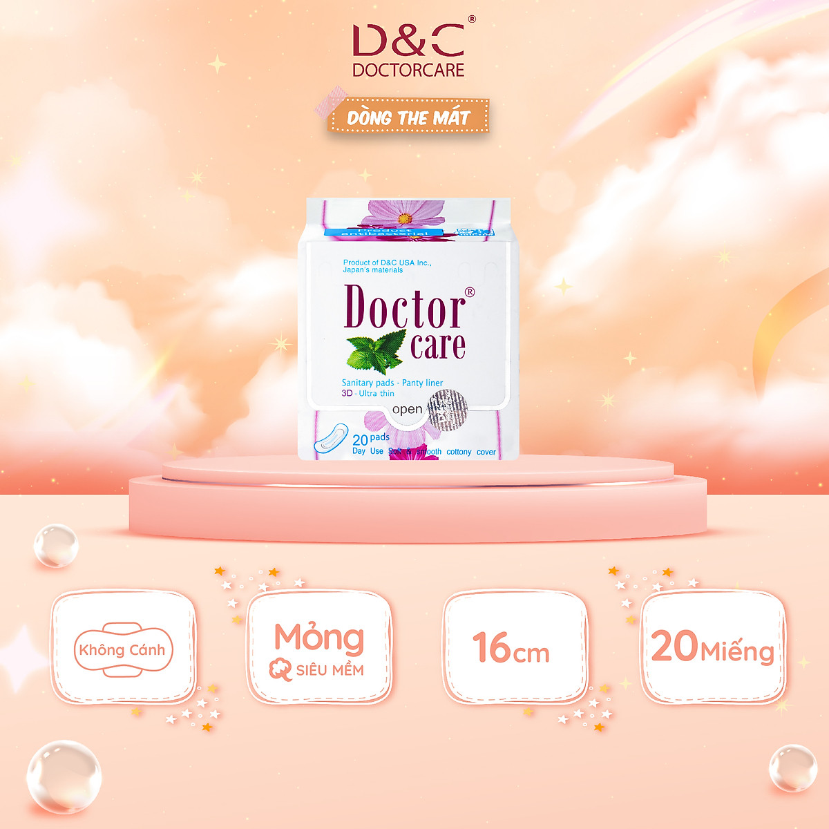 Băng vệ sinh hàng ngày thảo dược Doctor Care 16 cm 1 gói
