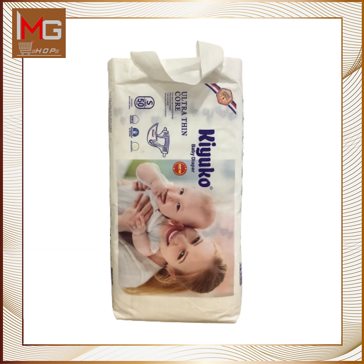 Tã bỉm dán/ tã bỉm quần cao cấp Kiyuko 50 miếng đủ size cho bé