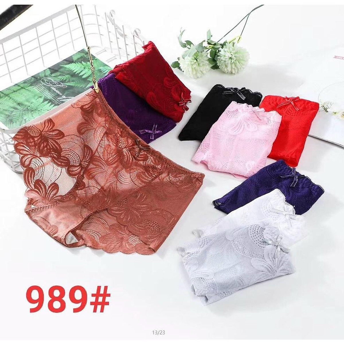 COMBO 5 QUẦN LÓT ĐÙI REN SIÊU CHẤT VẢI MỀM MẠI DỄ MẶC 45KG ĐẾN 60KG VẪN VỪA