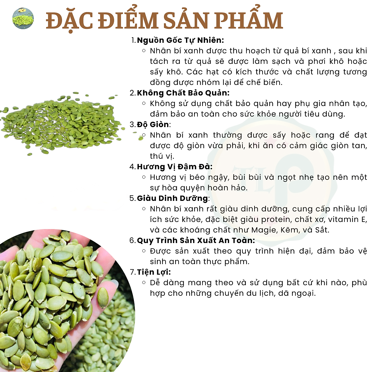 NHÂN HẠT BÍ TÂN LỘC PHÁT - HŨ 500G