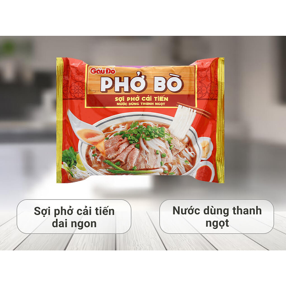Thùng 30 Gói Phở Gấu Đỏ Bò 65g