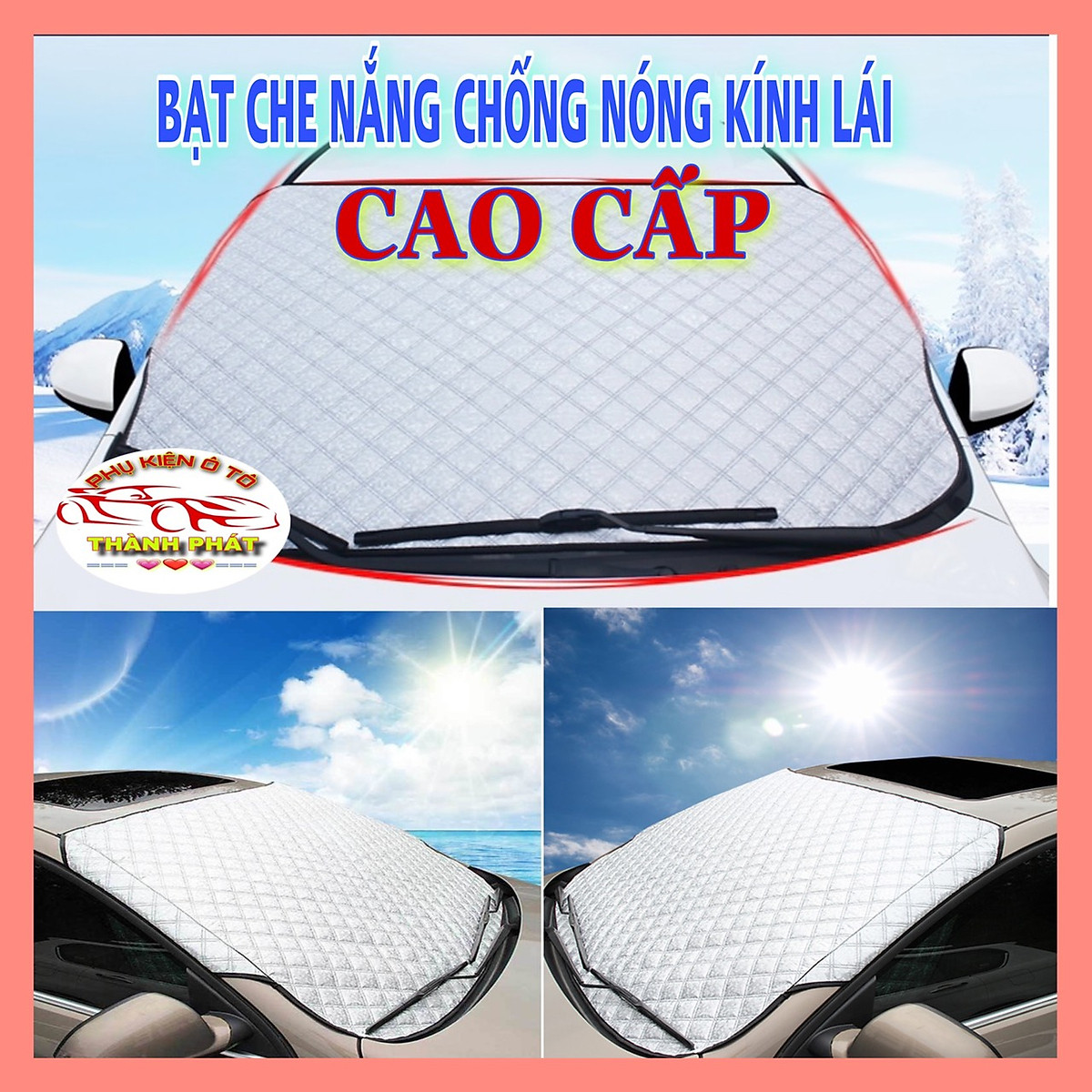 Tấm Bạt Che Nắng Kính Lái Ô Tô, Xe Hơi Tráng Bạc 4 Lớp Chống Nóng Cách Nhiệt Tránh Tia UV Bảo vệ Xe