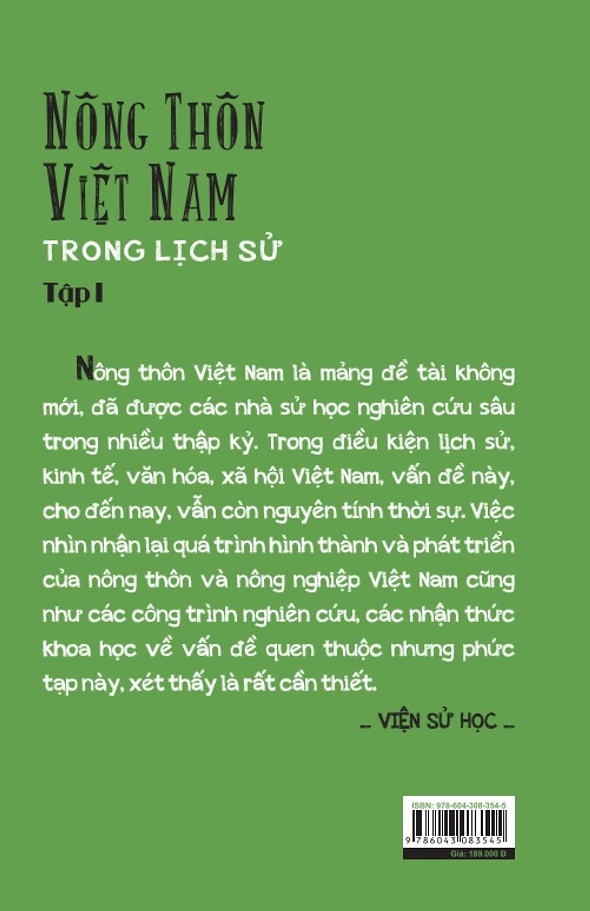 Nông Thôn Việt Nam Trong Lịch Sử Tập I