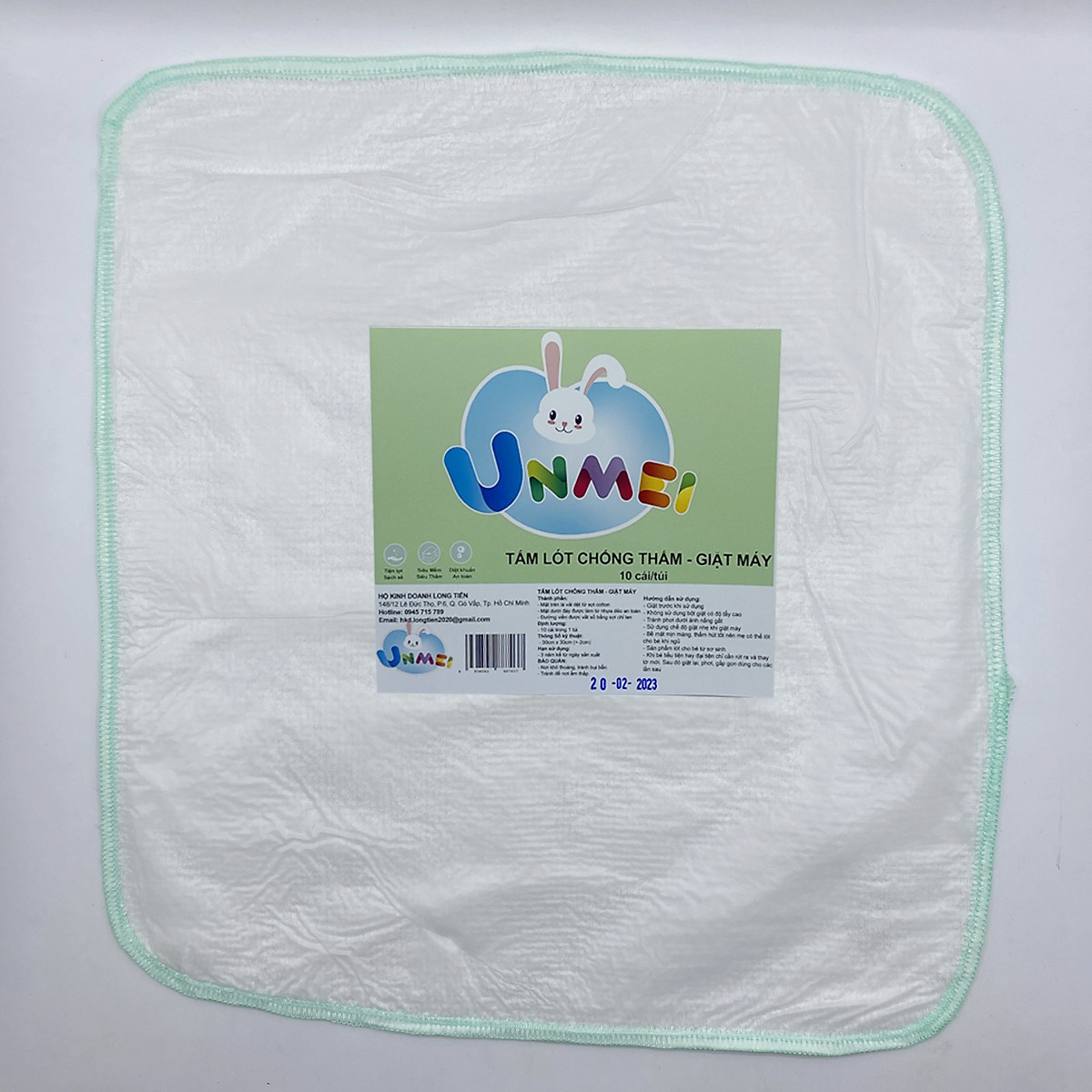 Combo 10 Tấm Lót Chống Thấm Cao Cấp Unmei Cho Bé Từ Sơ Sinh 30x30 - Sản Phẩm Có Thể Giặt Bằng Máy Giặt - Tấm Lót Sơ Sinh Thương Hiệu Unmei