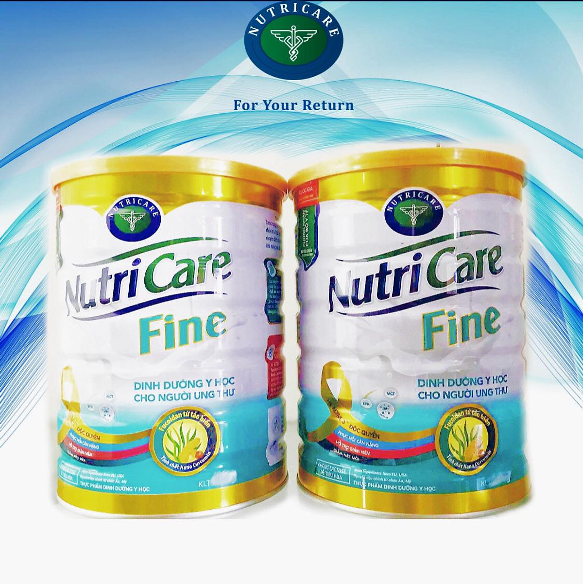 Bộ 2 lon sữa NutriCare Fine 900g - Dinh dưỡng y học cho người ung thư