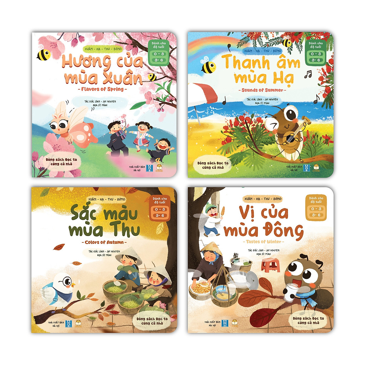 Combo 4 Cuốn Xuân Hạ Thu Đông (Hương của mùa Xuân - Thanh âm mùa Hạ - Sắc màu mùa thu - Vị của mùa Đông)