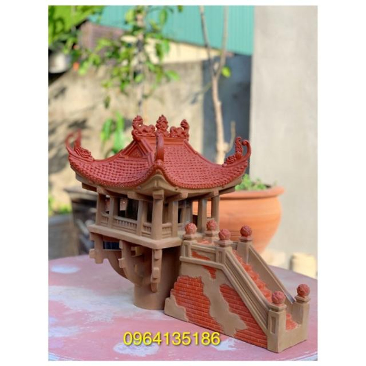 Mô Hình Chùa Một Cột Bằng Đồng  Quà Tặng Thú Vị