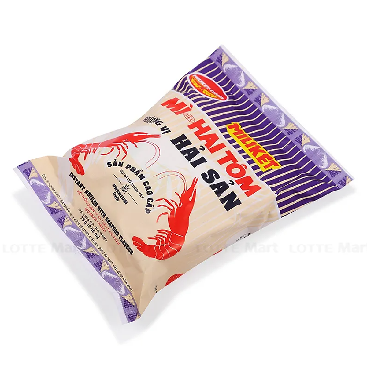 Thùng 30 Gói Mì Hai Tôm Vị Hải Sản Cao Cấp Miliket 75g