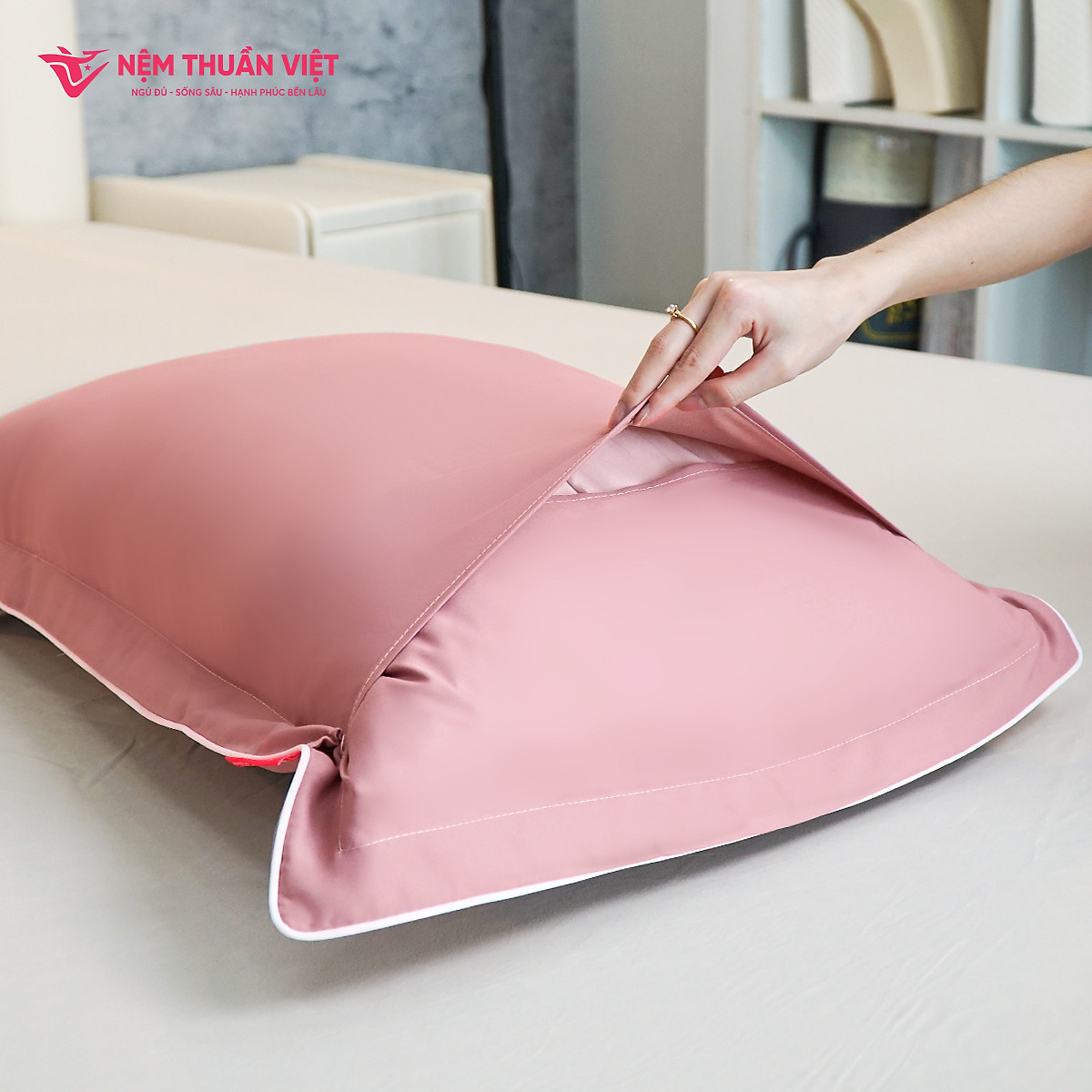 Vỏ Áo gối nằm Thuần Việt - Lụa Tencel Thoáng Mát, Thấm Hút Mồ Hôi Tốt - Họa Tiết Hoa Văn - Đa Dạng Họa Tiết