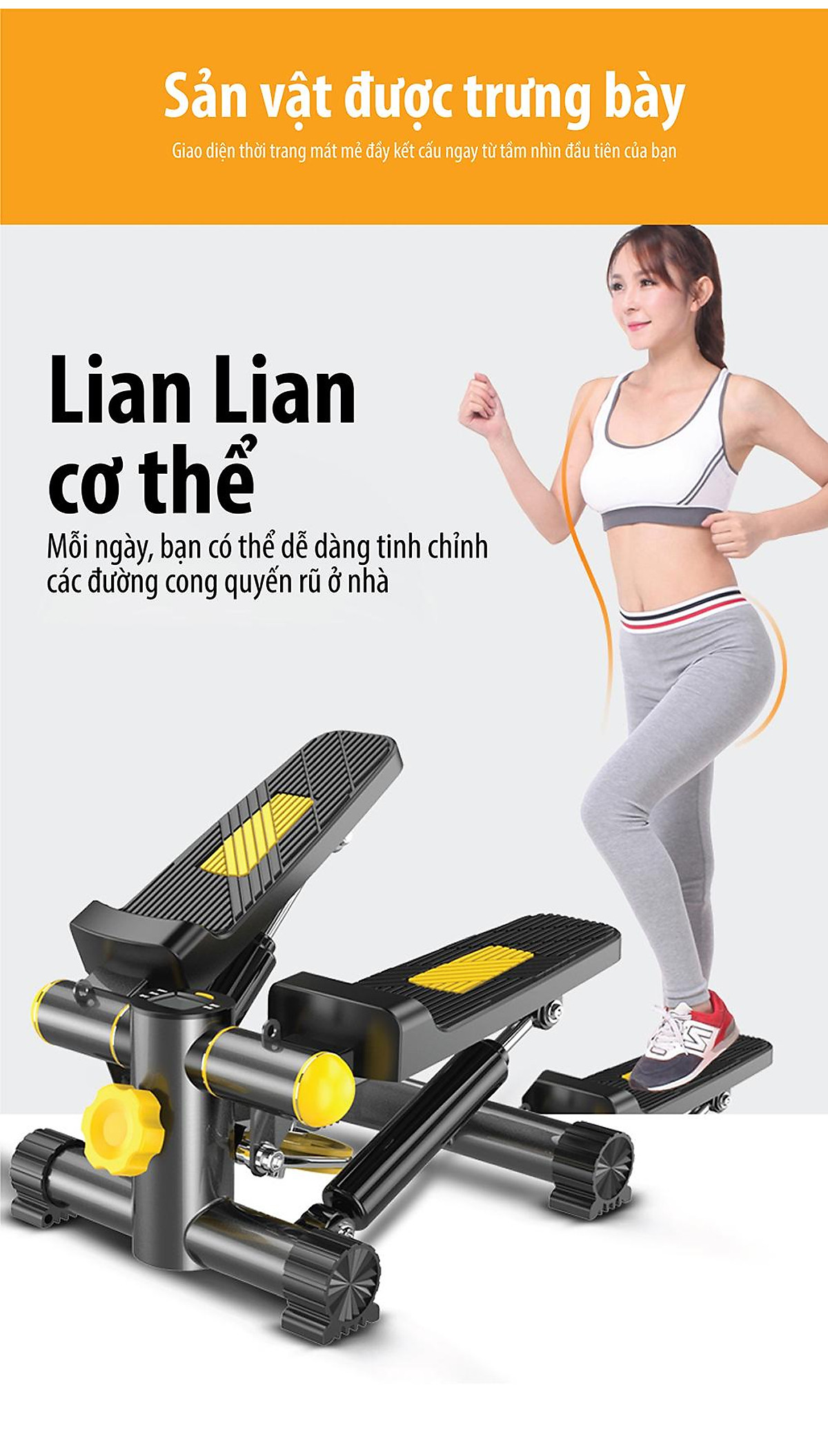 Máy chạy bộ tại chỗ Mini Stepper BG Máy Chạy Bộ Điện Gia Đình Nhỏ Gọn Màn Hình Điện Tử (hàng nhập khẩu)