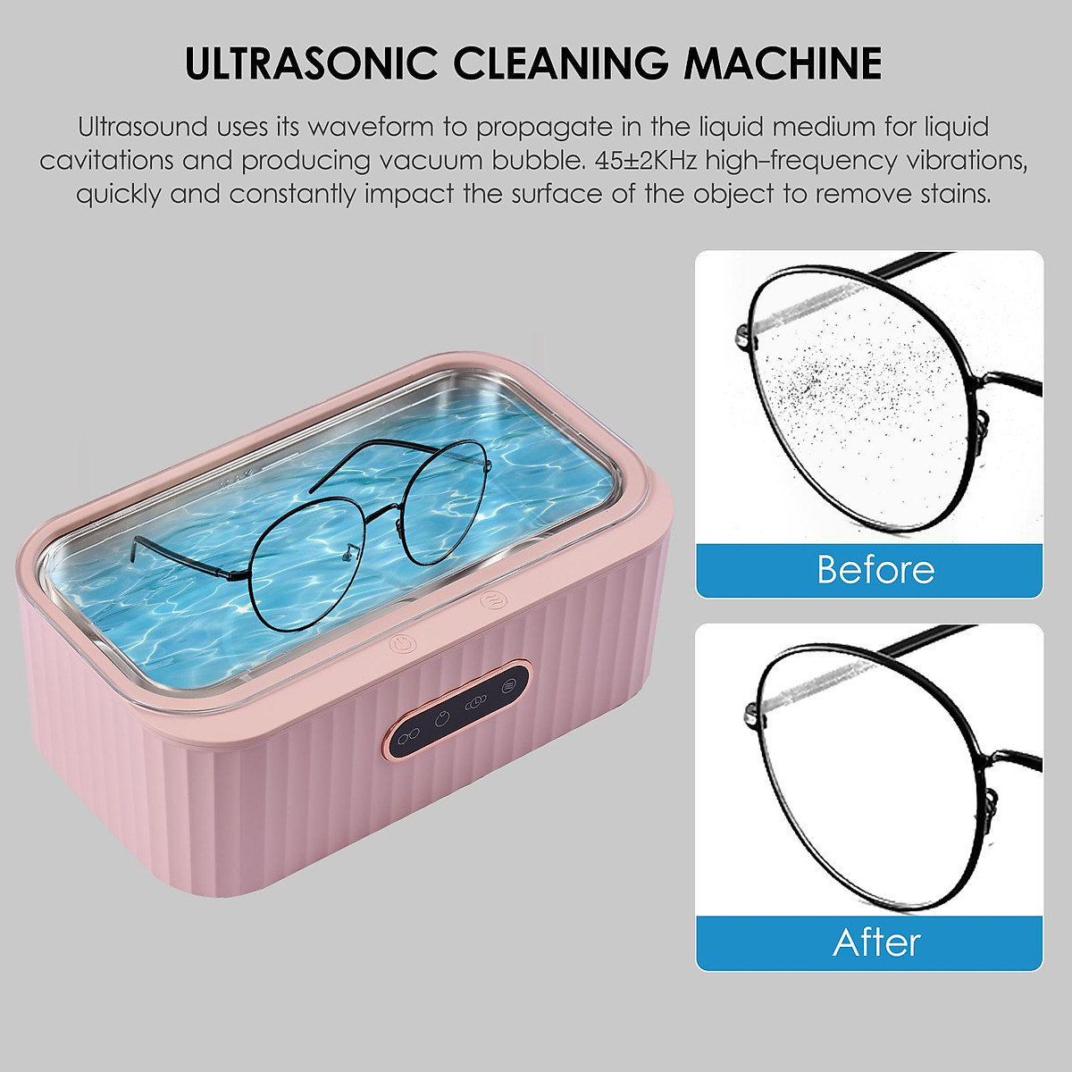 Amazon.com: LifeBasis Ultrasonic Cleaner, Professional Ultrasonic Jewelry  Cleaner 20 Ounces (600ML) with Digital Timer, Watch Holder Ultrasonic  Glasses Cleaner for Rings, Coins, Watches, Dentures, Silver : Industrial &  Scientific