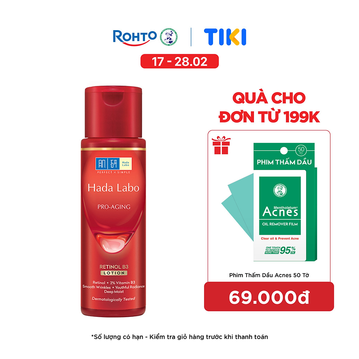 Dung dịch cải thiện lão hóa Hada Labo Pro-Aging Retinol B3 Lotion 170ml