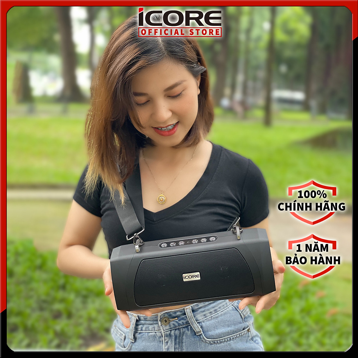 Loa Bluetooth có đèn iCore B500 - Hàng Chính Hãng