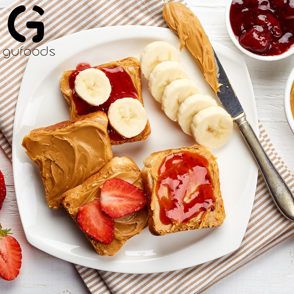 Bơ hạt ăn kiêng GUfoods (bơ đậu phộng / bơ ca cao / bơ hạt điều / bơ hạnh nhân) - Tự nhiên, Lành mạnh, Eat clean