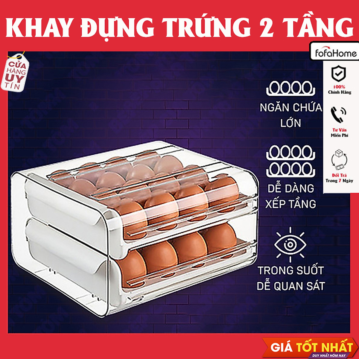 Khay Đựng Trứng 2 Tầng 32 Ô Kéo Rút Thông Minh Chất Liệu Nhựa PP Siêu Bền Phong Cách Nhật Bản Hộp Bảo Quản Trứng Tiện Lợi Cho Gia Đìnhh