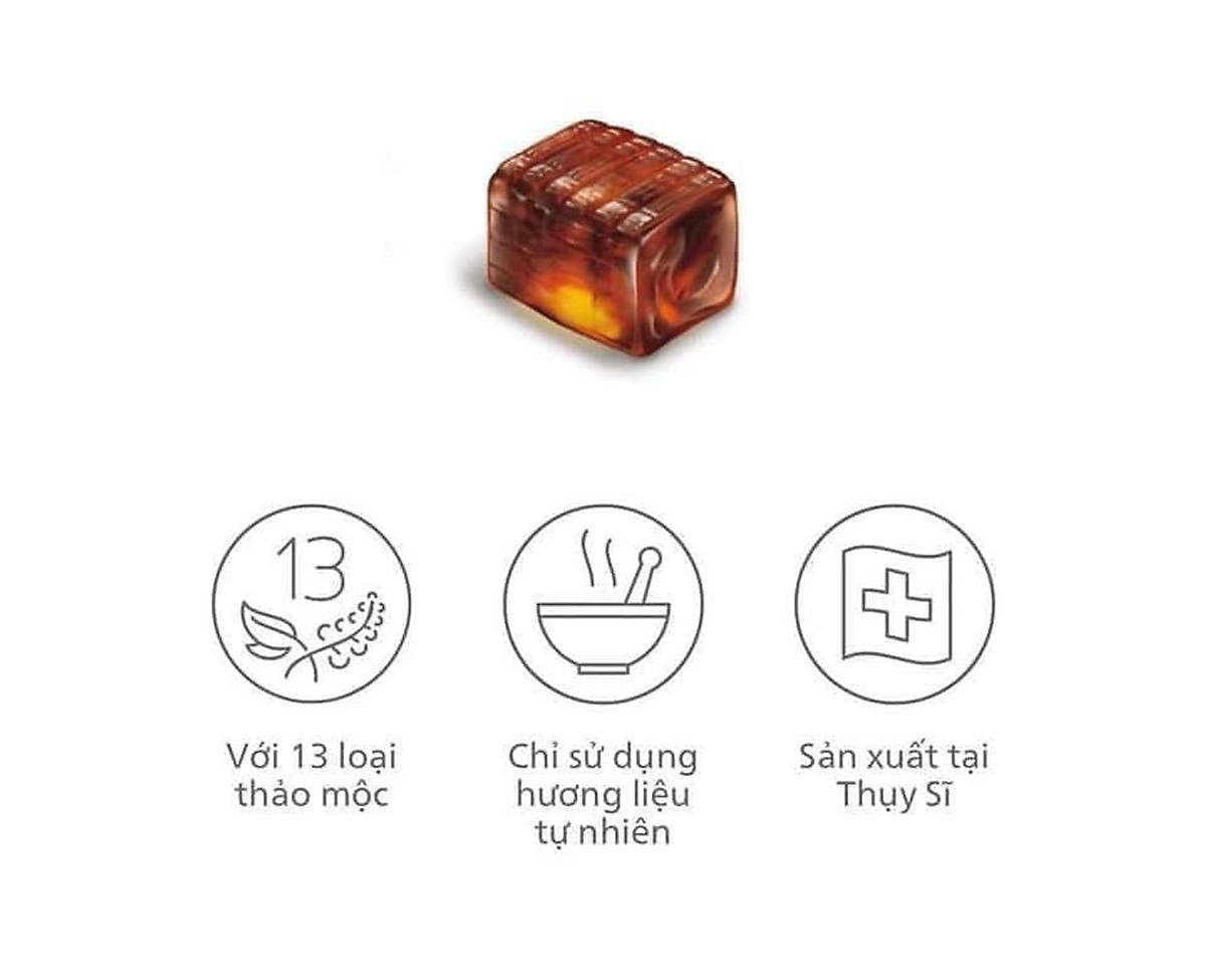 Hỗ trợ giảm đau họng Ricola Shweizer Krauterzucker chứa 13 loại thảo mộc đem đến cảm giác dịu nhẹ cổ họng và thơm mát (dạng kẹo) - OZ Slim Store