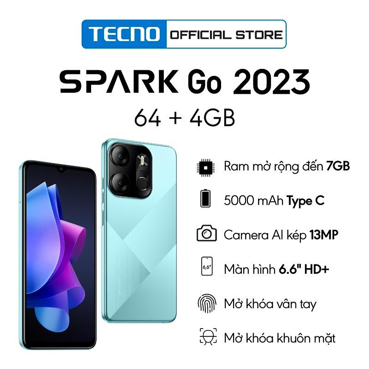 Điện thoại Tecno SPARK GO 2023 4GB/64GB - Helio A22 | 5000 mAh | 6 ...