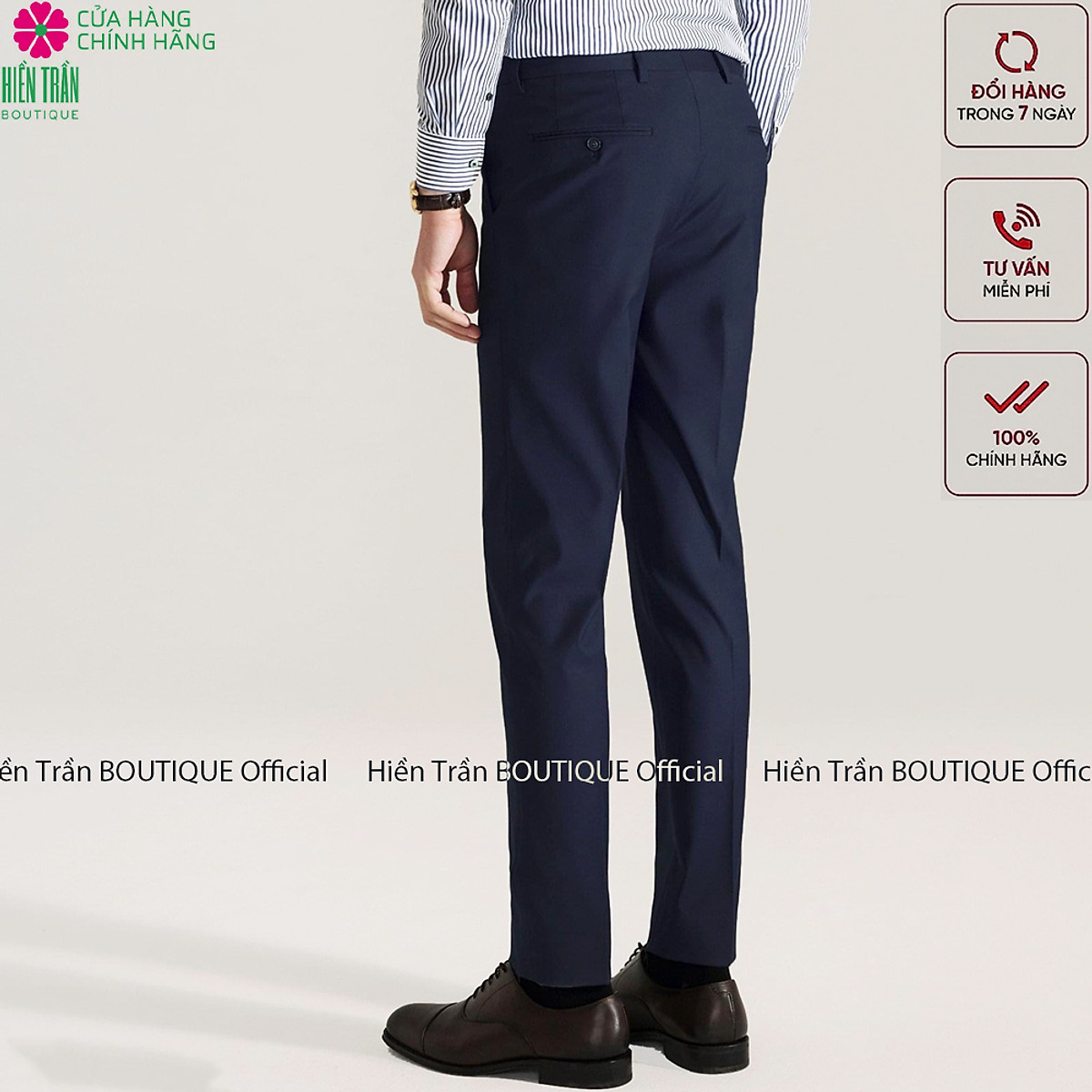 Quần âu nam Hiền Trần BOUTIQUE công sở chất vải chéo 79 cao cấp