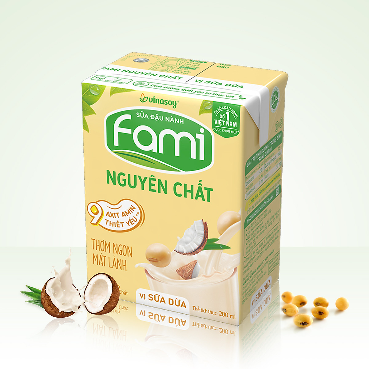 Thùng Sữa Đậu Nành Fami Nguyên Chất Vị Sữa Dừa (200ml x 36 Hộp)