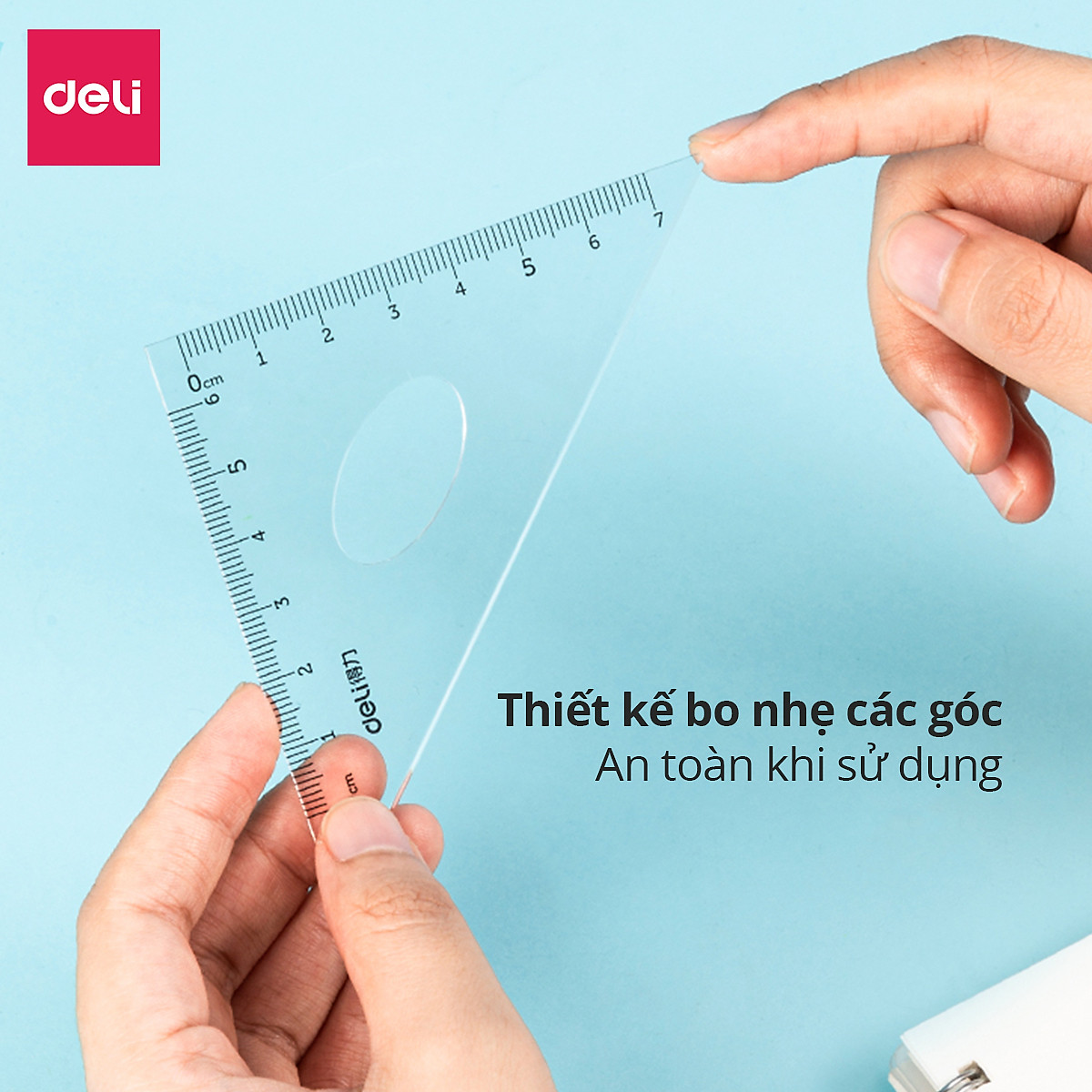 Bộ Thước Kẻ Thước Đo Độ Eke Học Sinh Deli - Bộ Dụng Cụ Học Tập 4 Chiếc - 79529 79530