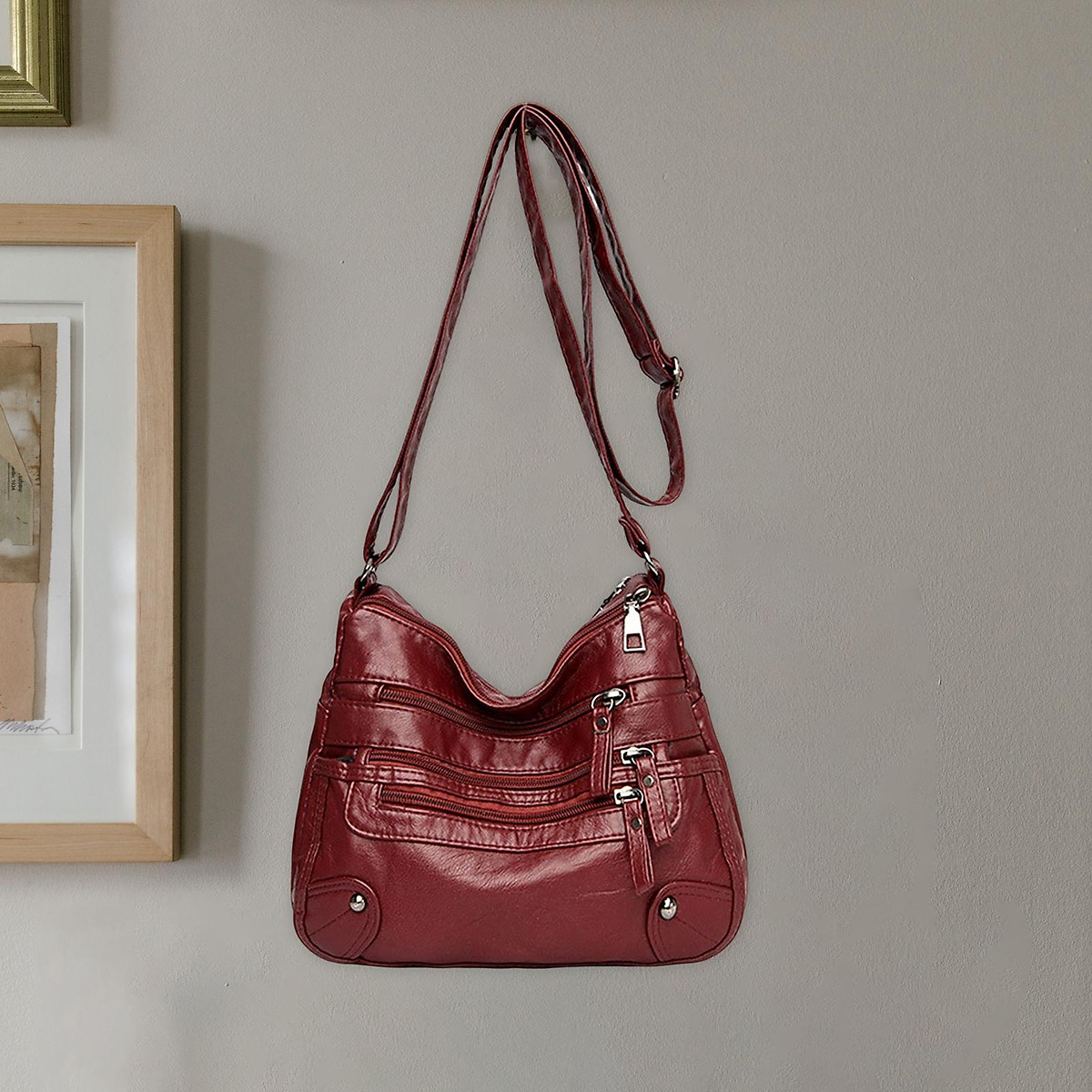 Túi xách Charles & Keith Cockade Crescent Hobo Bag CK2-41220016 Red